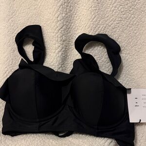 Unique Vintage Classic Black Bikini Top